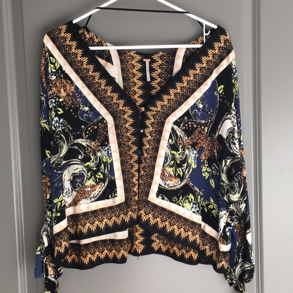 Free People Tiger Blouse